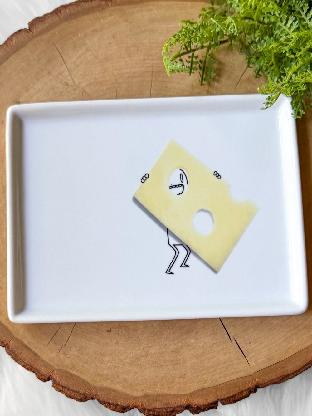 Crate & Barrel CB2 Oliver Swiss Cheese Small Appetizer Plate 2011